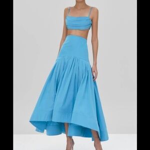 Alexis Teal Bandeau Top and Skirt